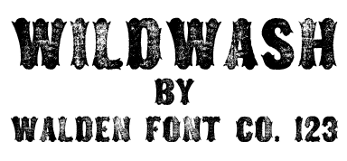 A Wild West style font called Wildwash from the Walden Font Co. It is part of the Wild West Press set of fonts.